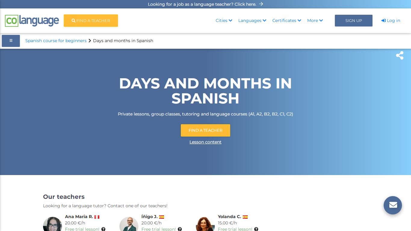 Days and months in Spanish | coLanguage